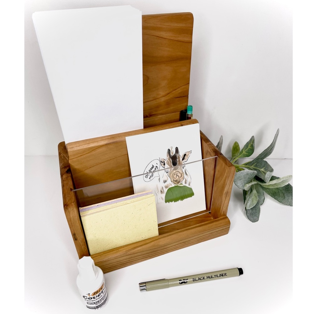 Eclosion Wood Co. Handcrafted Minimalist Literature/ Office/ Business Organizer - Picture 2 of 5